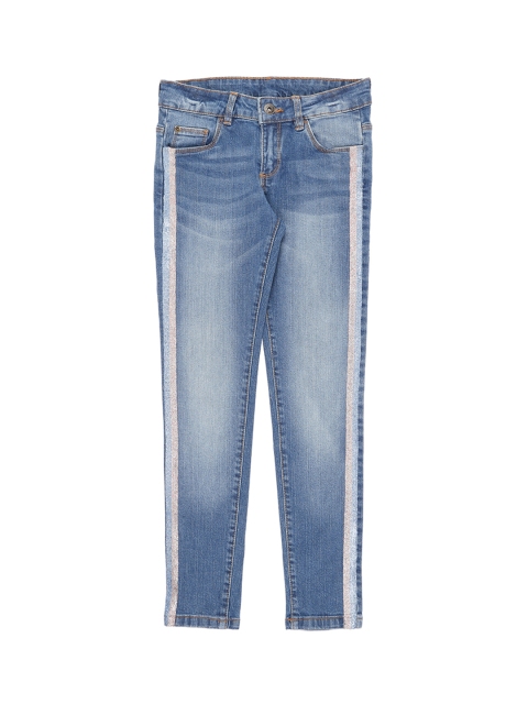 

Pantaloons Junior Girls Blue Regular Fit Mid-Rise Clean Look Jeans