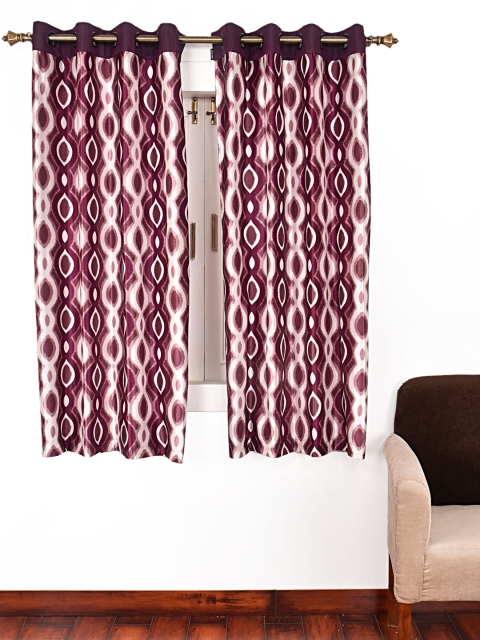 

Ariana Burgundy & White Set of 2 Window Curtains