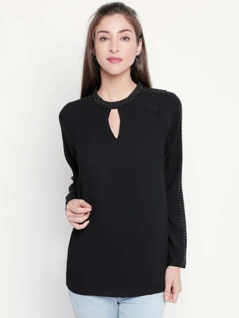 

Forever Glam by Pantaloons Women Black Solid Top