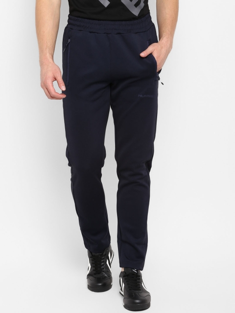 

hummel Navy Blue Black Solid Straight FitJoggers