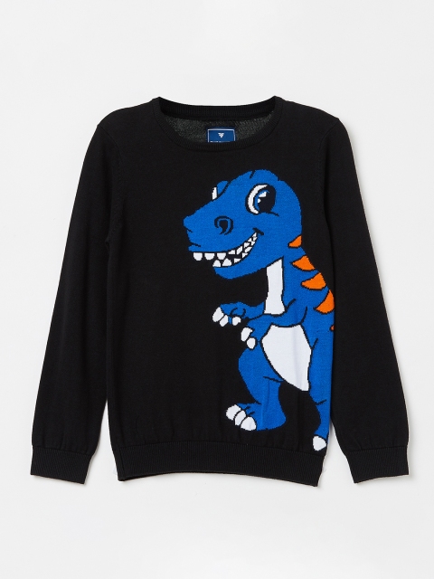 

Fame Forever by Lifestyle Boys Black & Blue Printed Pullover Sweater