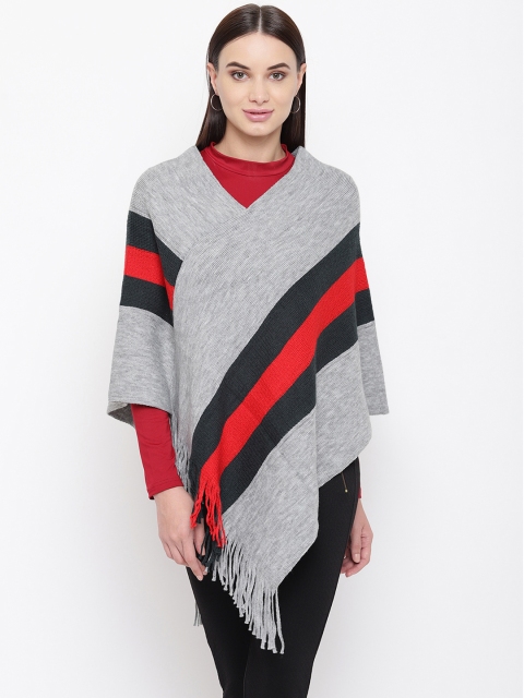 

HK colours of fashion Women Grey & Red Colourblocked Sweater