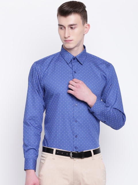 

Hancock Men Blue Sport Slim Fit Printed Formal Shirt