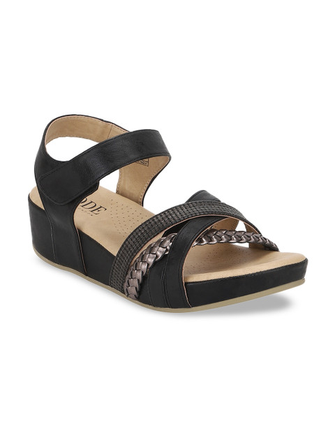 

Mode by Red Tape Women Black Solid Sandals