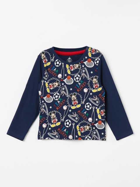 

Juniors by Lifestyle Boys Navy Blue Printed Round Neck T-shirt