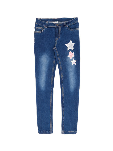 

Pantaloons Junior Girls Blue Regular Fit Mid-Rise Clean Look Jeans