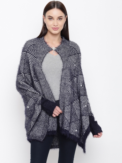 

HK colours of fashion Women Navy Blue Printed Sweater