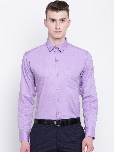 

Hancock Men Lavender Sport Slim Fit Solid Formal Shirt
