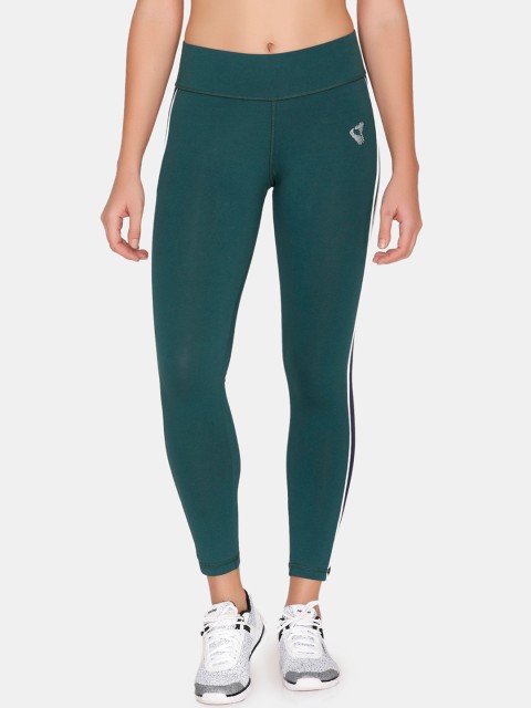 

Zelocity by Zivame Women Green Solid Skinny-Fit Tights