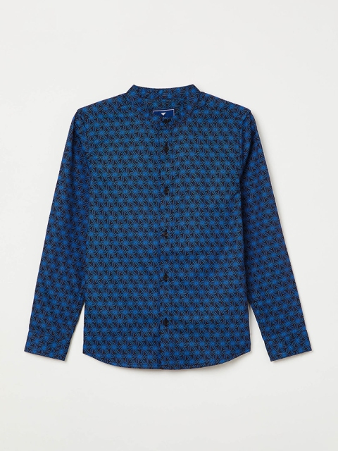 

Fame Forever by Lifestyle Boys Blue & Black Slim Fit Printed Casual Shirt