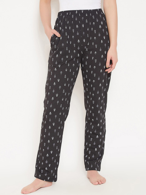 

Clovia Women Black & White Printed Lounge Pants LB0176D13XXL