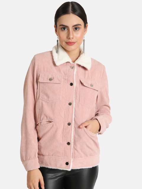 

VividArtsy Women Pink Solid Jacket