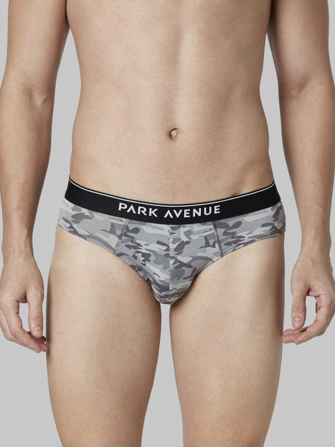 

Park Avenue Men Grey Camouflage Printed Brief PZRX00168-G387F070