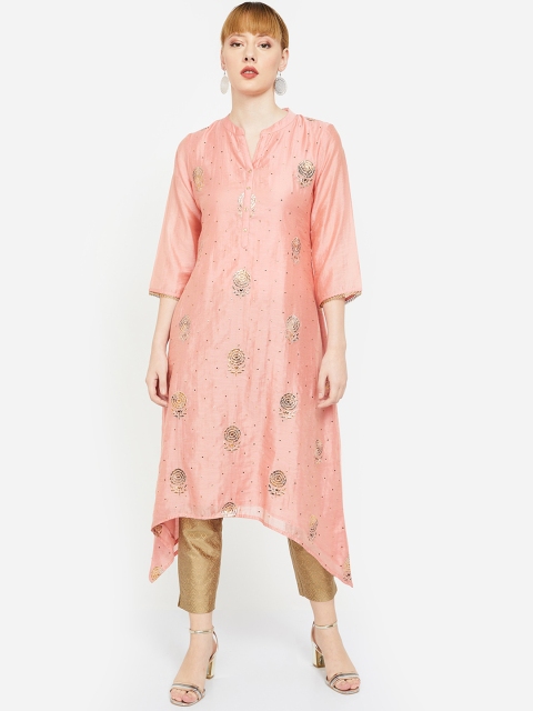 

Melange by Lifestyle Women Pink Embroidered A-Line Kurta