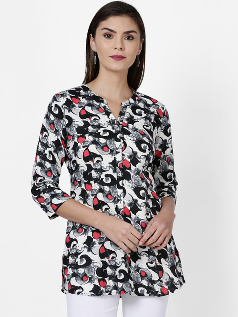 

Soch Black Printed Rayon Tunic