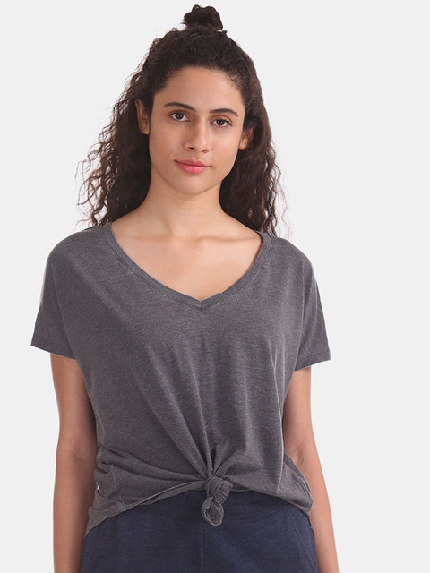 

Aeropostale Women Grey Solid Top