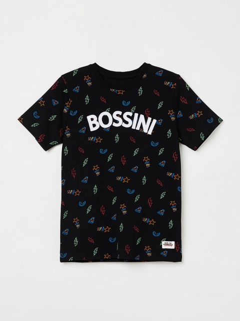 

Bossini Boys Black Printed Round Neck T-shirt