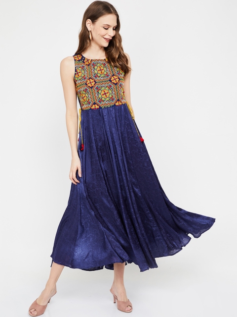 

Colour Me by Melange Women Printed Blue Maxi Dress