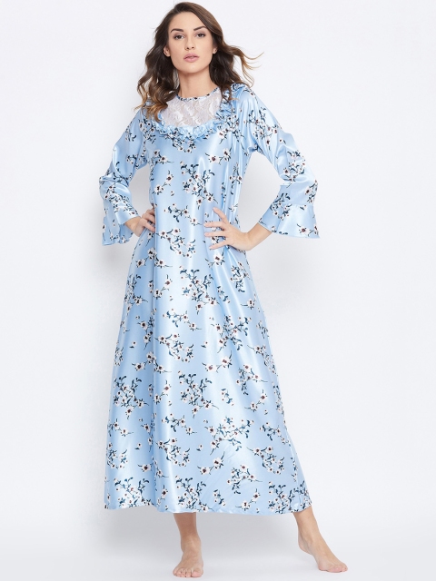 

The Kaftan Company Blue Printed Nightdress NT_PY_HALLEY03