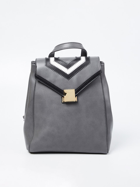 

CODE by Lifestyle Women Charcoal Grey Solid Backpack