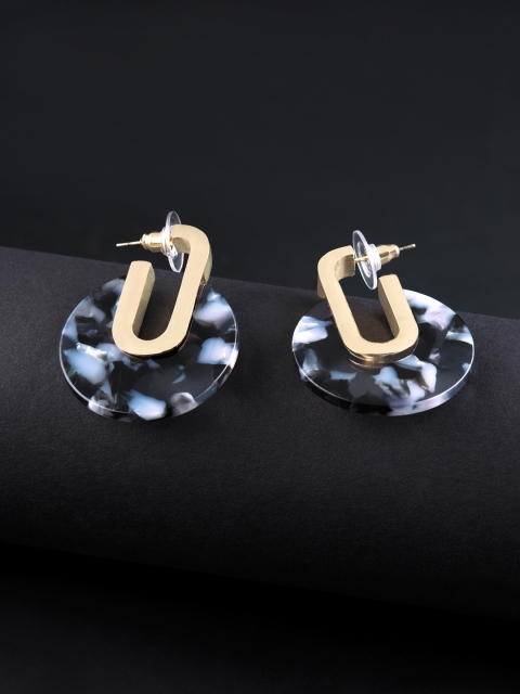 

E2O Gold-Plated & Black Contemporary Studs