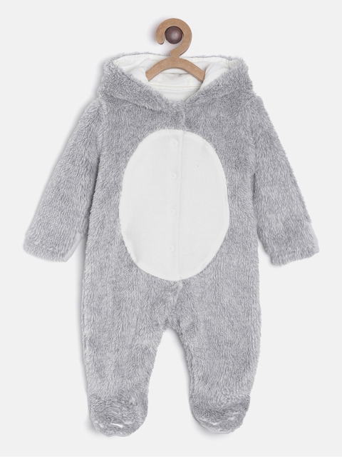 

MINI KLUB Infant Girls Grey & White Colourblocked Sleepsuit