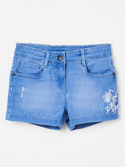 

Fame Forever by Lifestyle Girls Blue Washed Regular Fit Denim Shorts
