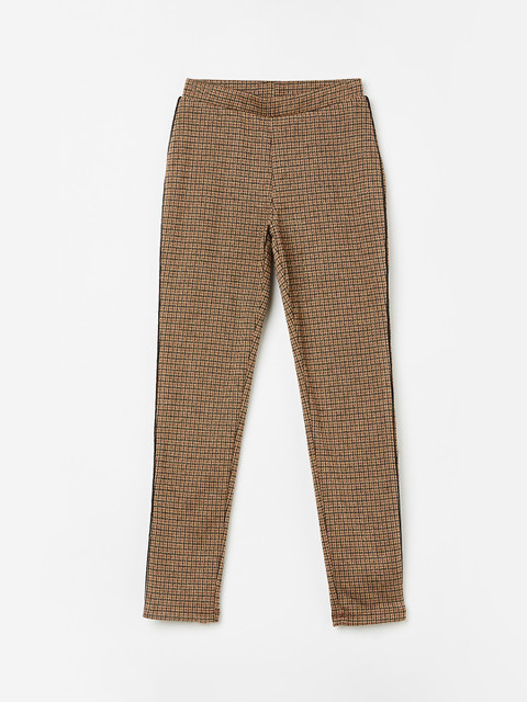 

Fame Forever by Lifestyle Girls Brown Regular Fit Checked Regular Trousers