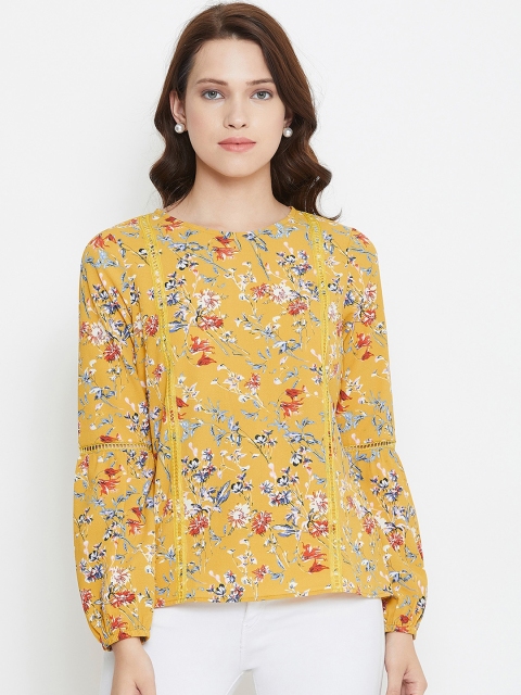 

Imfashini Women Yellow & Red Printed Top