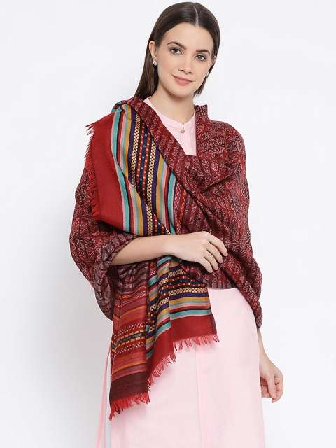 

SHINGORA Women Maroon Woven Design Stole