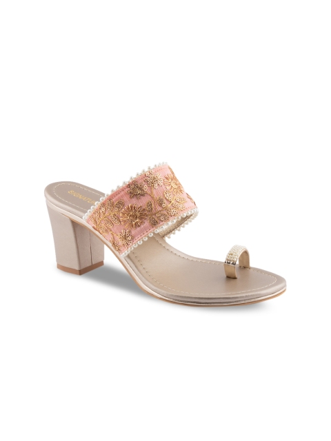 

Signature Sole Women Pink Woven Design Heels