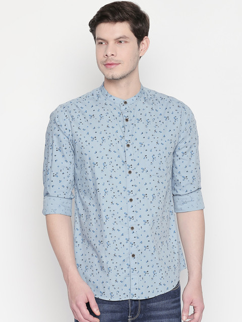 

BYFORD by Pantaloons Men Blue Slim Fit Printed Casual Shirt