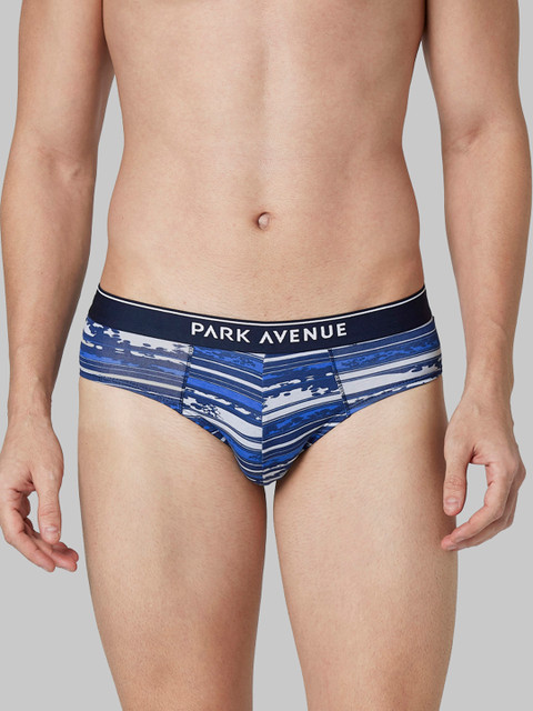 

Park Avenue Men Blue & White Printed Briefs PZRX00167-B587F070