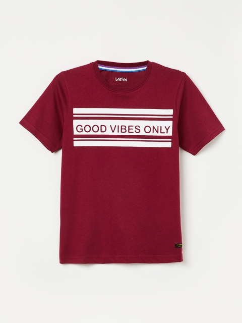 

Bossini Boys Maroon Printed Round Neck T-shirt