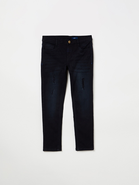 

Fame Forever by Lifestyle Boys Black & Navy Blue Regular Fit Mid-Rise Low Distress Jeans
