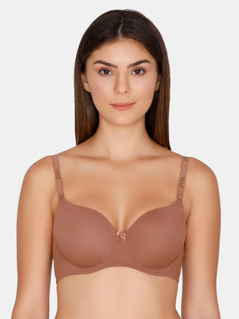 

Zivame Brown Solid Underwired Lightly Padded T-shirt Bra ZI1952FASHA