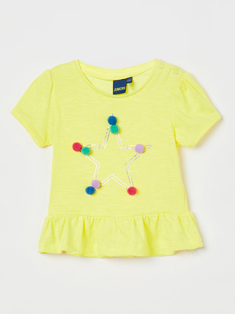 

Juniors by Lifestyle Girls Yellow Printed A-Line Top