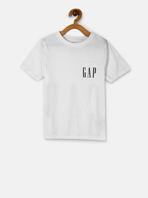 

GAP Boys White Printed Round Neck T-shirt