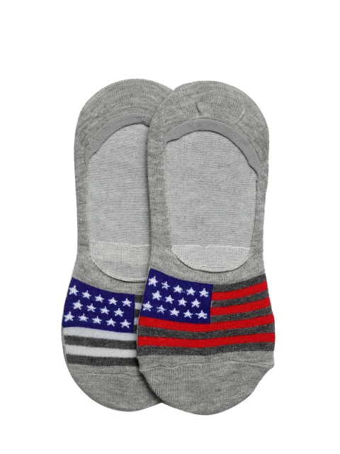 

J Style Women Pack of 2 Patterned Shoe Liners, Grey