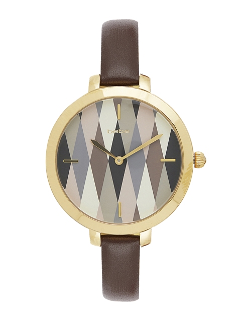 

bebe Women Brown & Gold-Toned Analogue Watch B2201WA10083