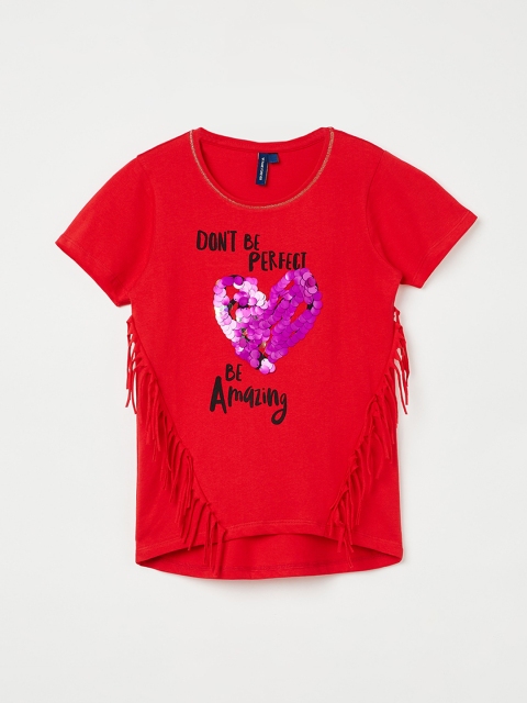 

Fame Forever by Lifestyle Girls Red Printed High-Low Top