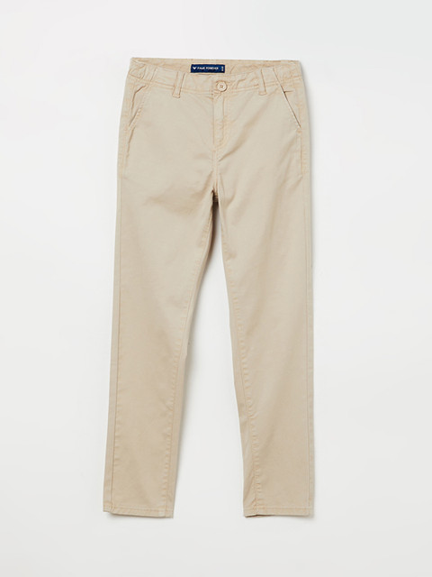 

Fame Forever by Lifestyle Boys Beige Slim Fit Solid Regular Trousers