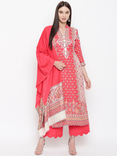 

HK colours of fashion Coral Printed Unstitched Dress Material