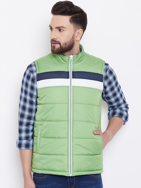 

Canary London Men Green Colourblocked Puffer Jacket