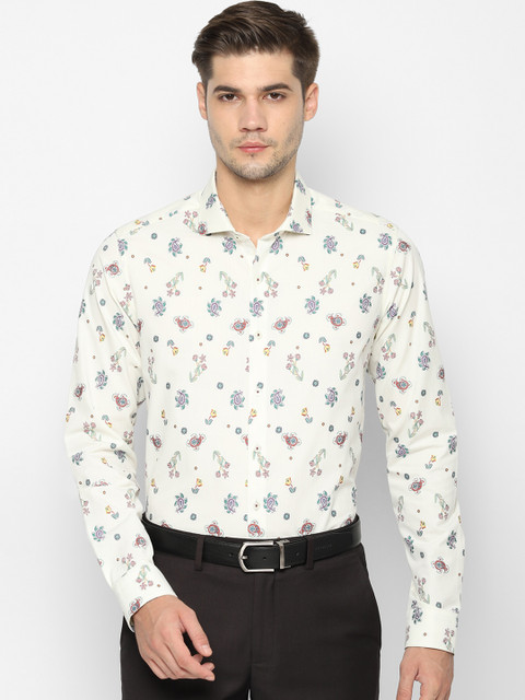 

SIMON CARTER LONDON Men White Slim Fit Printed Formal Shirt