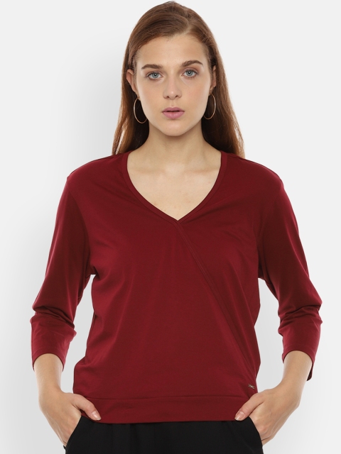 

Van Heusen Woman Maroon Solid Top