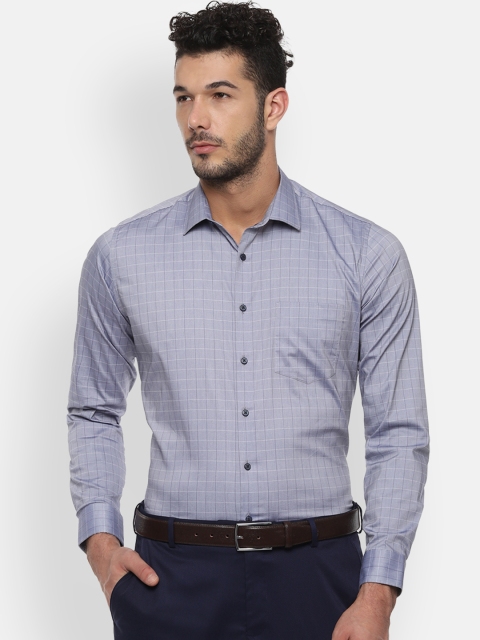 

Van Heusen Men Blue Slim Fit Checked Formal Shirt