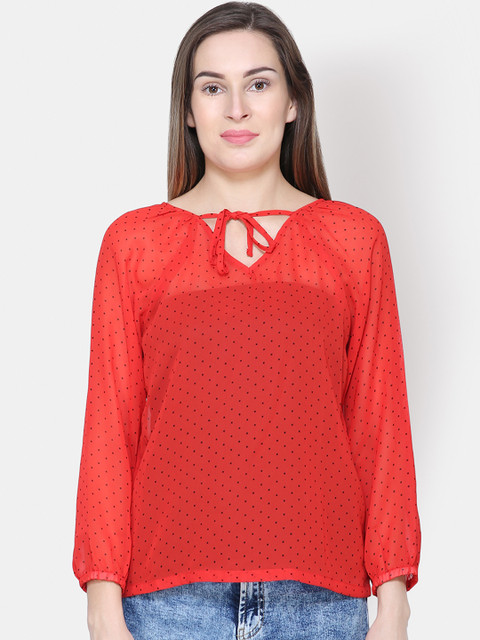 

Yaadleen Women Red Printed Top