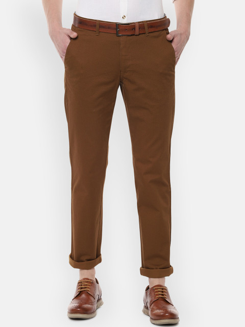

Van Heusen Sport Men Khaki Slim Fit Self Design Regular Trousers