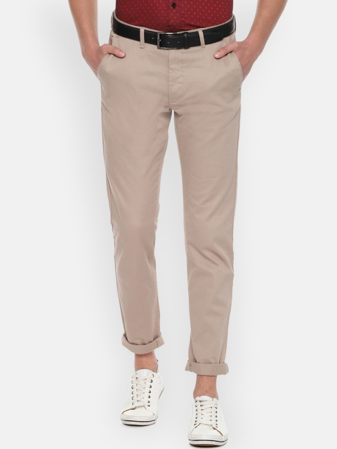 

Van Heusen Sport Men Beige Slim Fit Self Design Regular Trousers